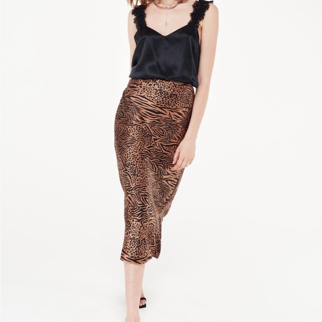 Cami Nyc Jessica Skirt Tiger Print Medium Silk